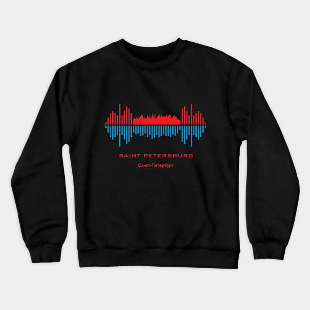 Saint Petersburg Soundwave Crewneck Sweatshirt by blackcheetah